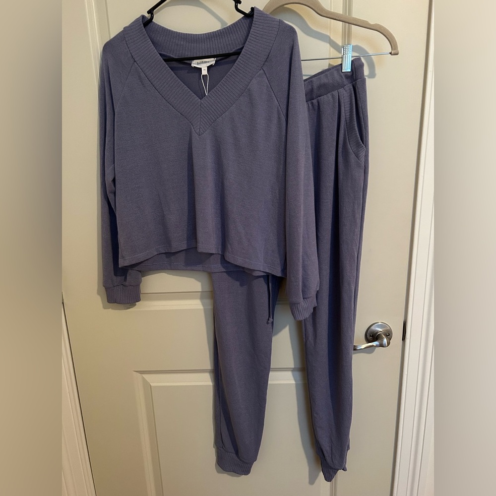 bohme Lavender V-Neck Lounge Set - Lavender